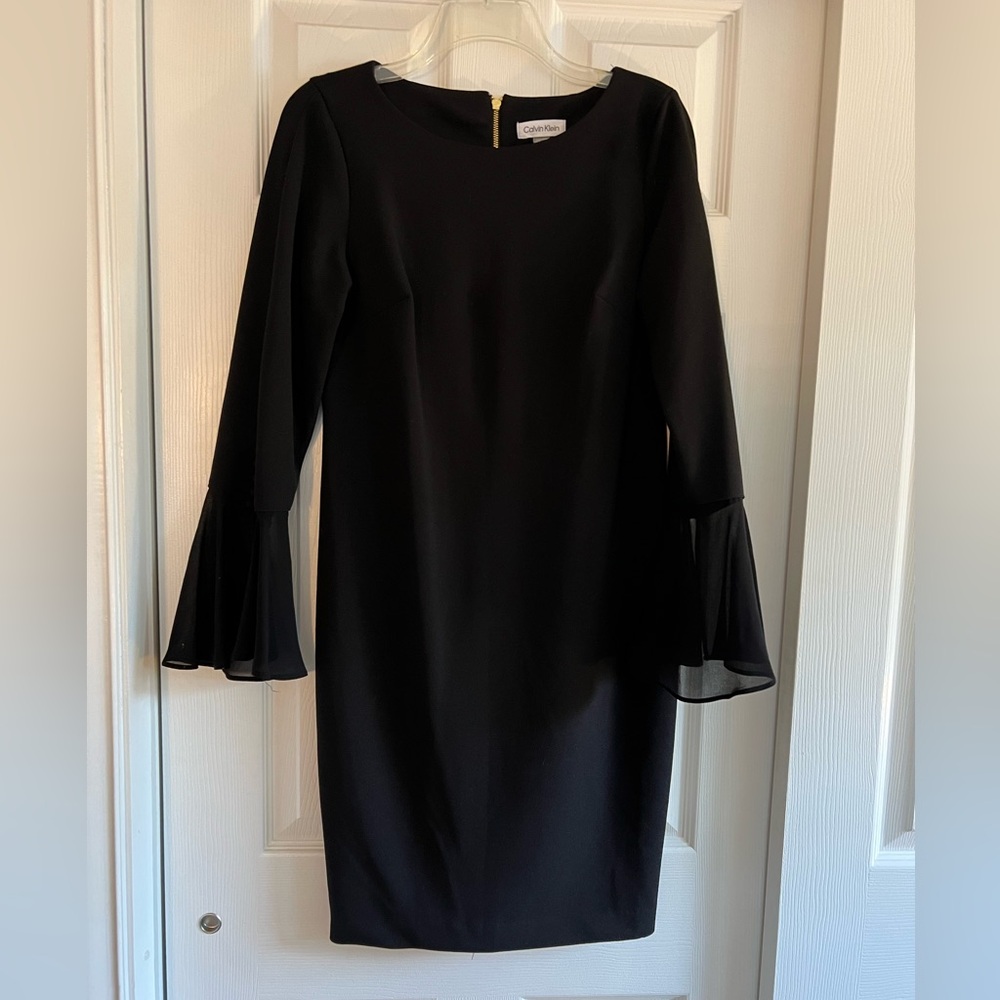 Calvin Klein Black Midi Cocktail Dress Worn Once Size 10 Petite 10P